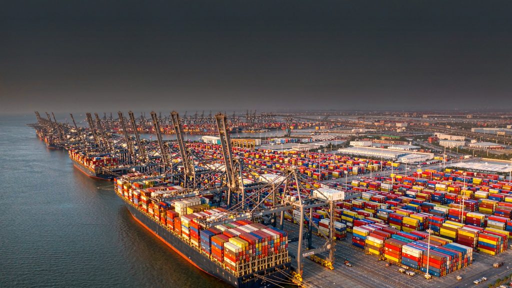 Container port logistics in China
